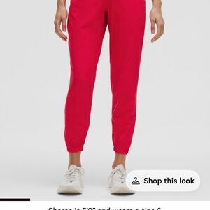 Women's Lululemon Red Glow Adapted State Perforated HR Jogger BNWT Size 8